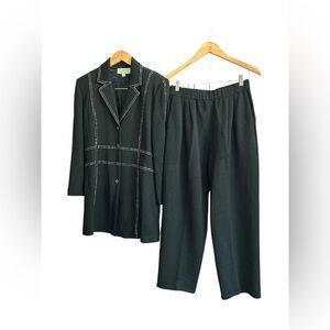 St.John Evening Santana Knit Rhinestone Jacket Pant Set Size 12